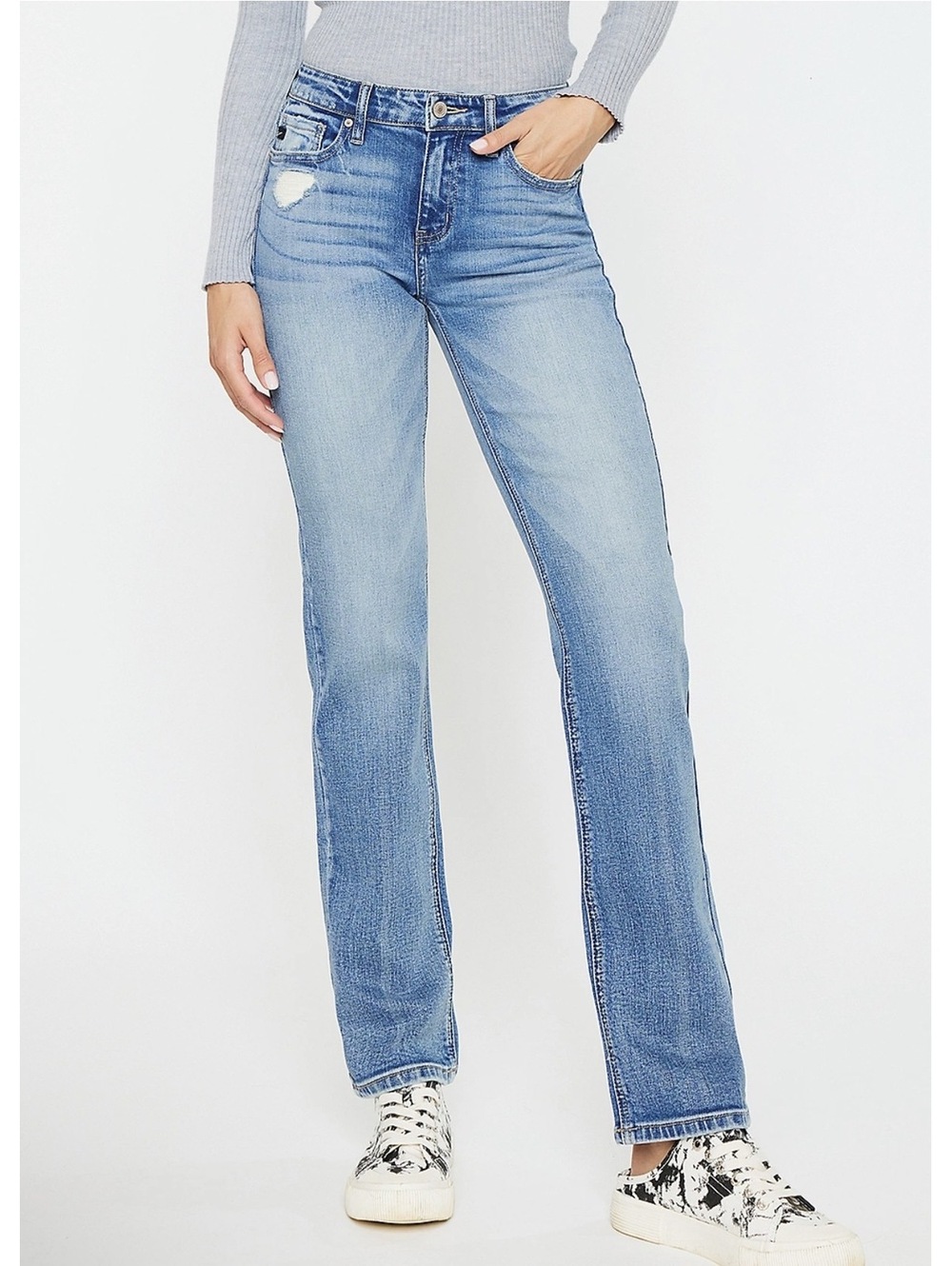 KanCan Exclusively for Maurices Distressed Straight Leg Jeans - Size 32
